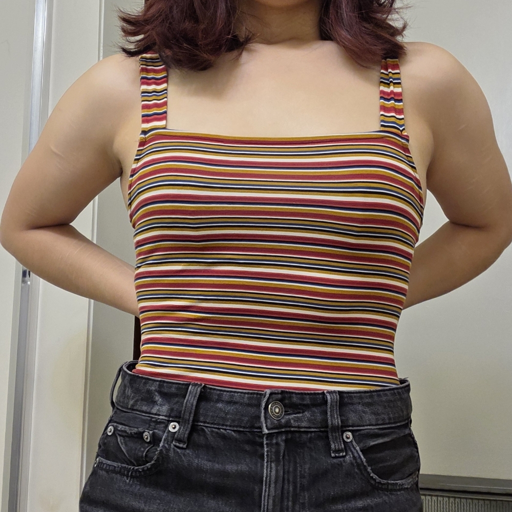 Forever 21 Multicolor Striped Bodysuit